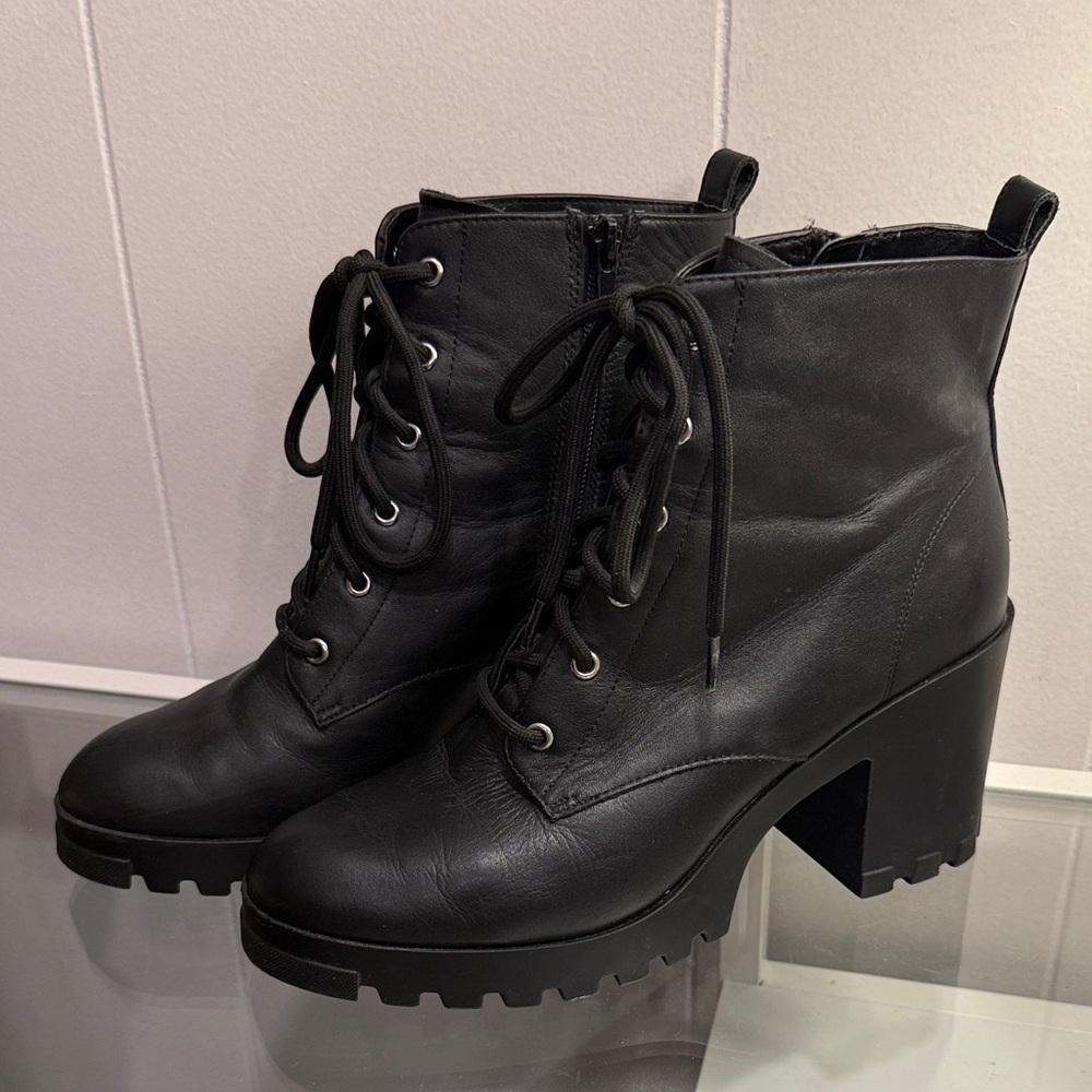 BP Black Women's Lace-Up Ankle Boots